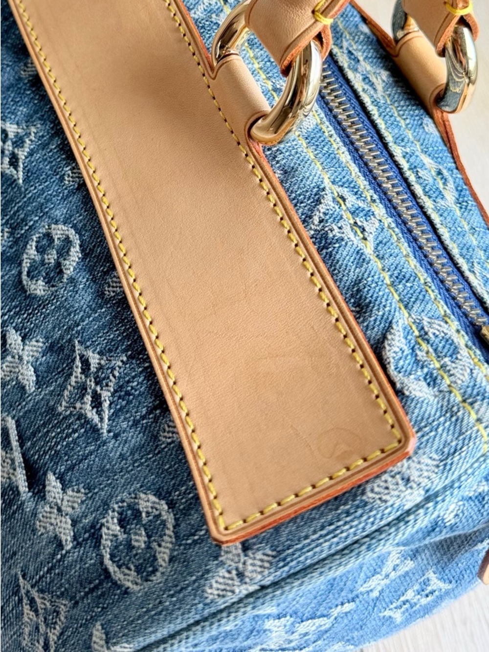 Louis Vuitton Neo Speedy Denim Blue Monogram Rare Vintage LV Bag - Picture 15 of 16